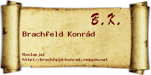 Brachfeld Konrád névjegykártya